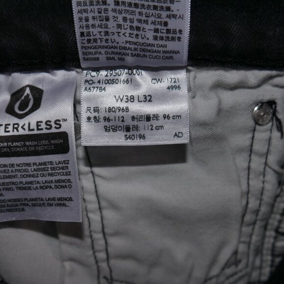 Levis 502 Men's Actual Size 38x30 Jeans Stretch Denim Regular Tapered Leg Black - Picture 9 of 11